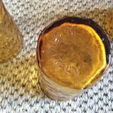 Series of 6 amber glasses