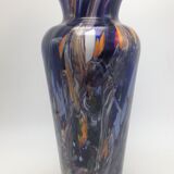 Boheme vase in multicolored thick glass splashes height 27 cm