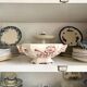 Soup tureen, earthenware salad bowl Clairefontaine, "Indiana" service.