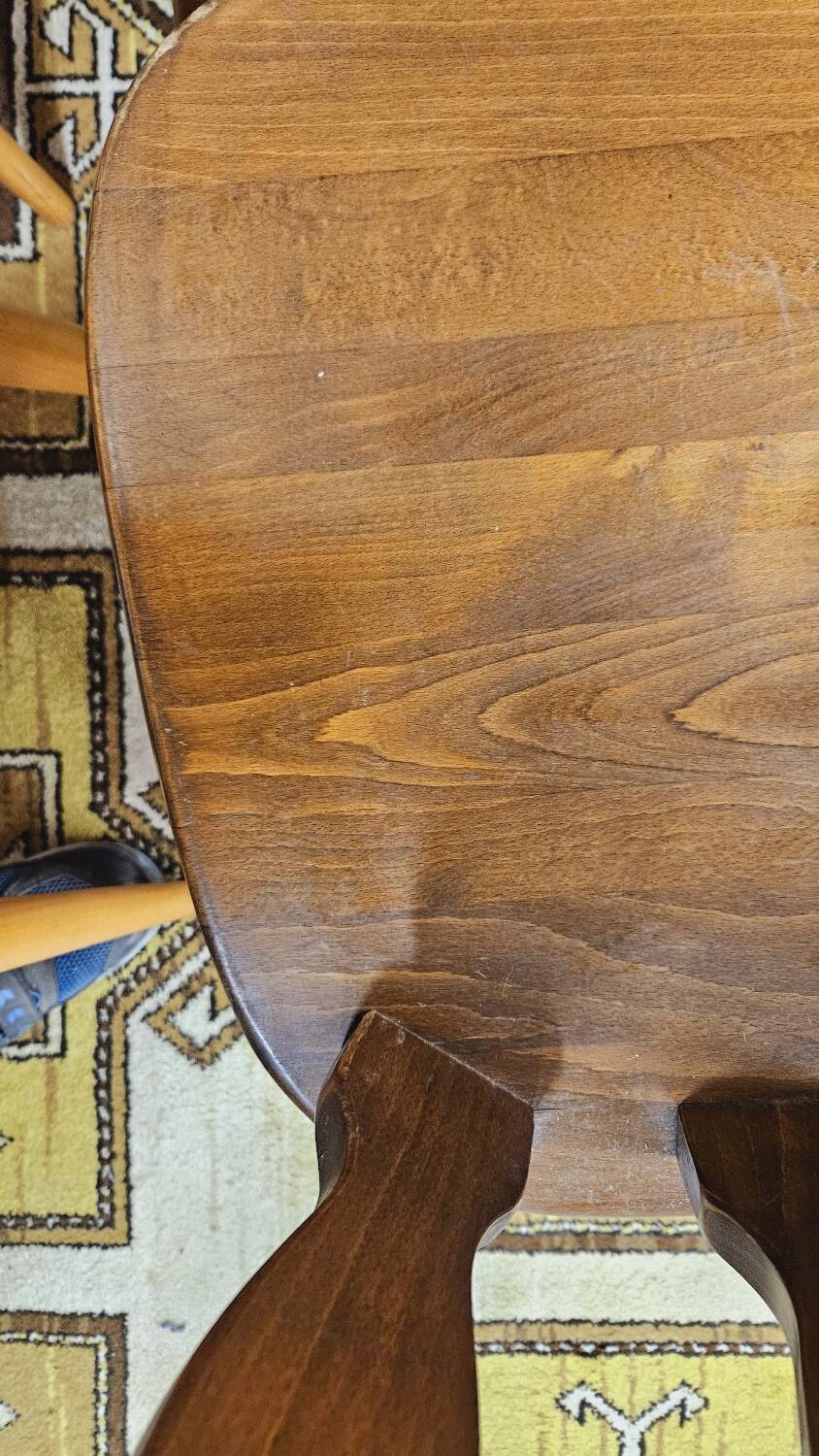 Set of 6 mismatched Baumann style bistro chairs from the 1970s