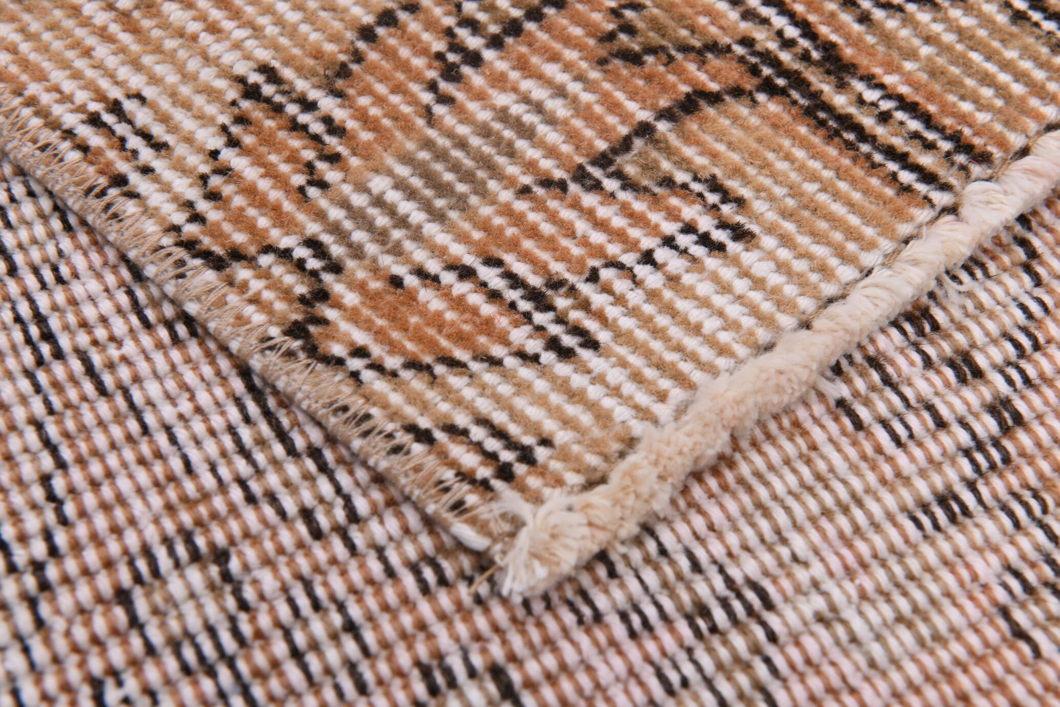 5x8 Peach Orange Handmade Wool Vintage Rug, 144x234Cm