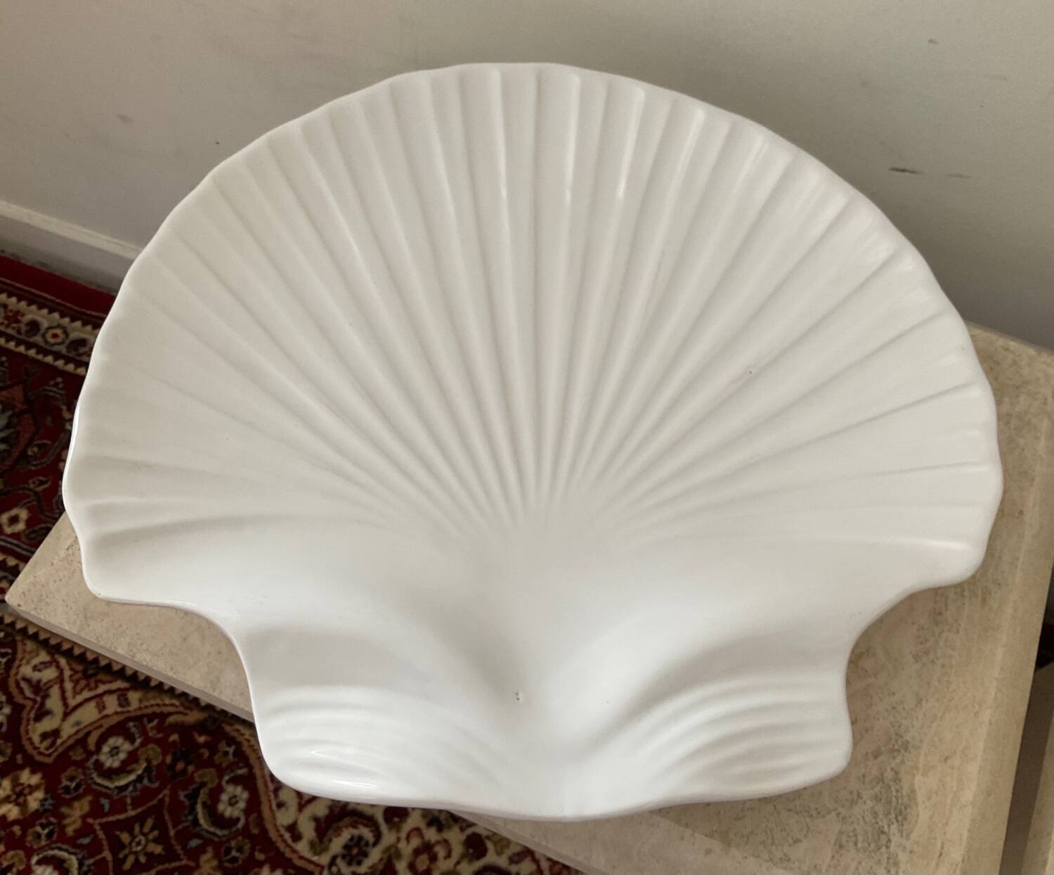 Large enameled ceramic shell pocket 35cm