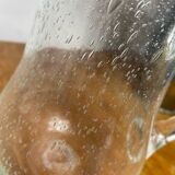 Biot bubbled and blown glass carafe