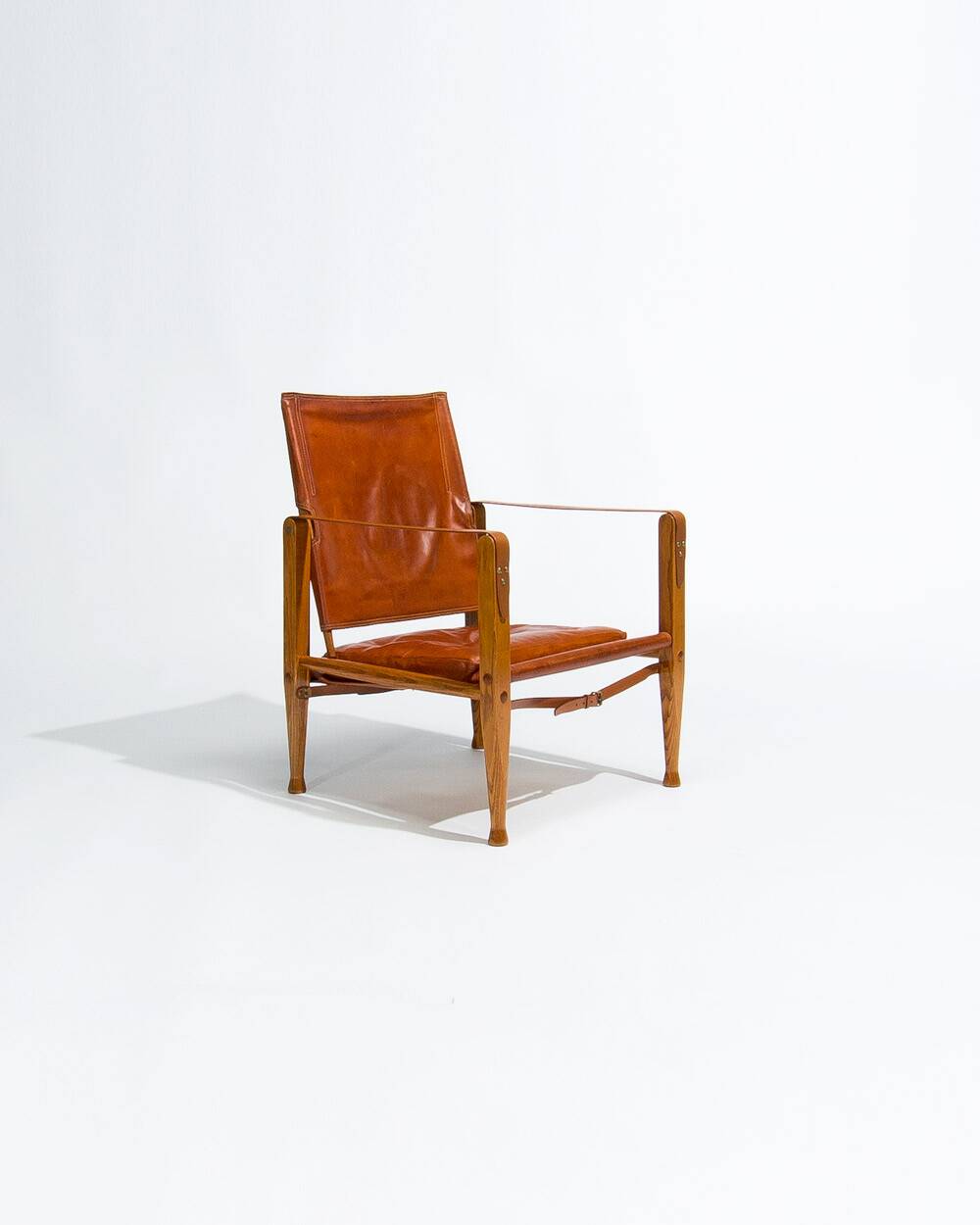 Kaare Klint Safari Chair in Oak and Leather by Rud Rasmussen