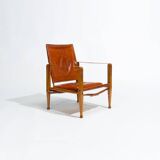Kaare Klint Safari Chair in Oak and Leather by Rud Rasmussen