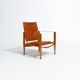 Chaise Safari Kaare Klint en chêne et cuir par Rud Rasmussen