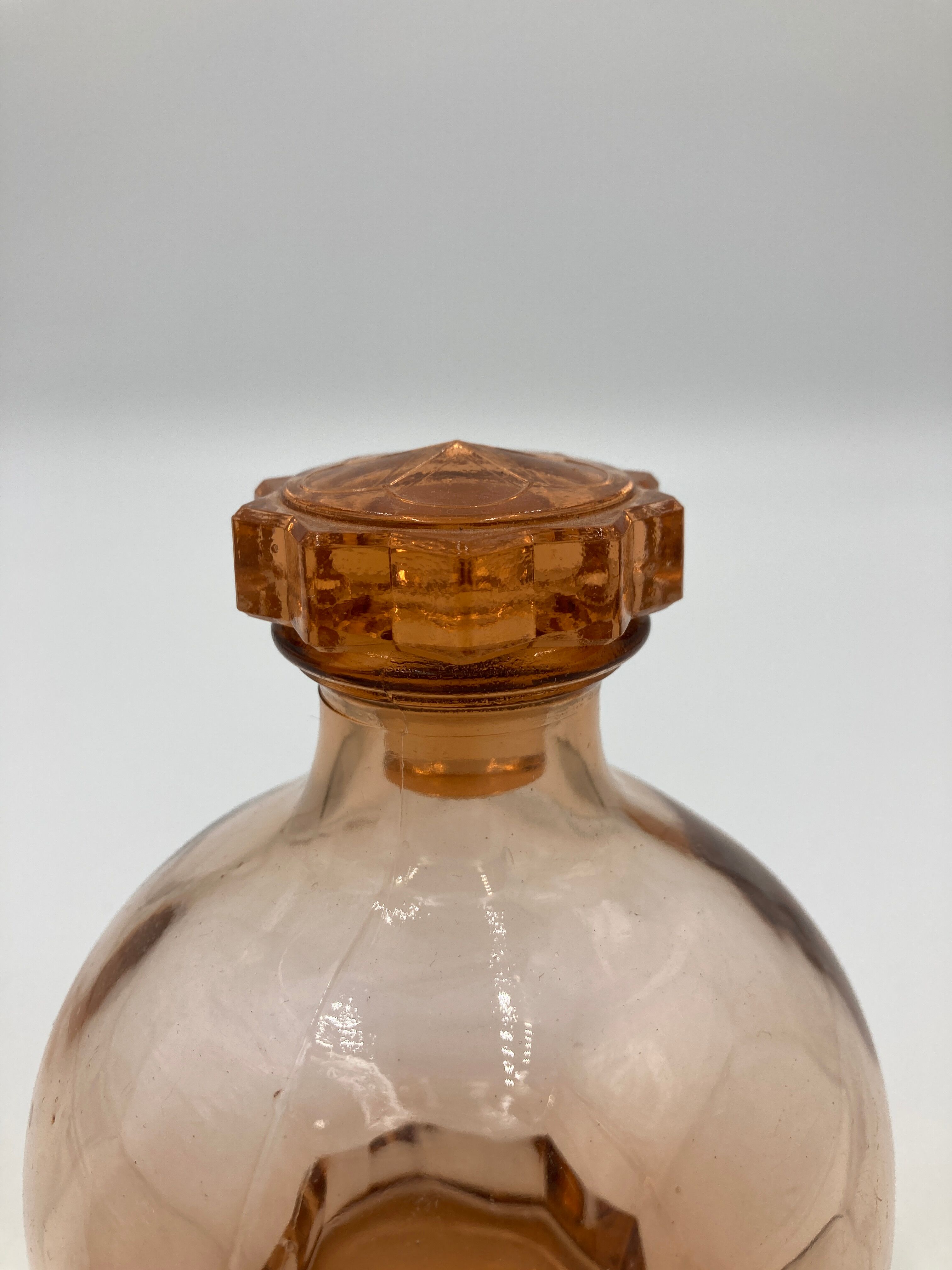 Pink glass shot decanter