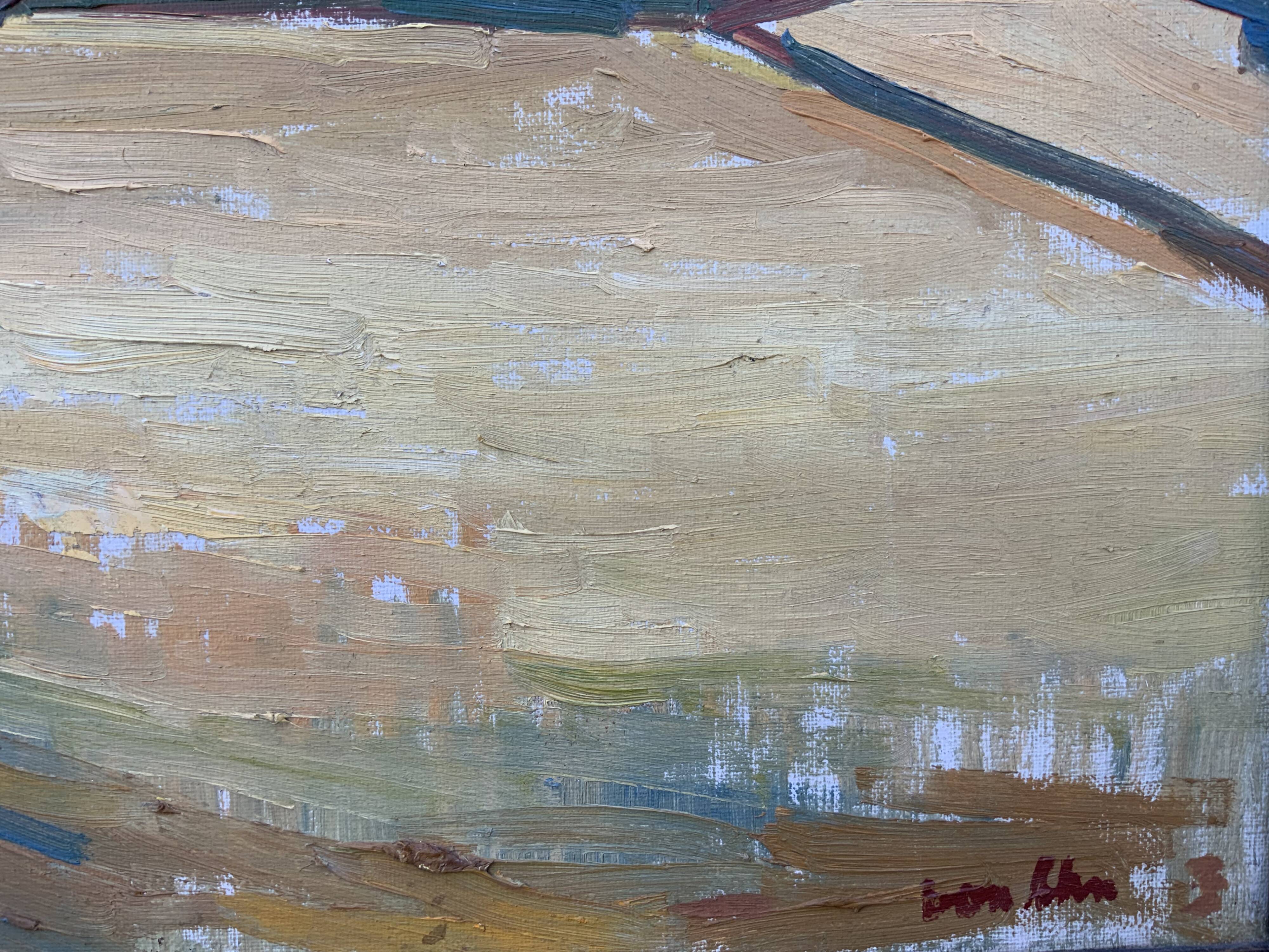 Vintage Modernist Oil on canvas landscape by Richad von Ahn