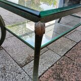 Table basse Pierre Vandel avec deux plateaux verre