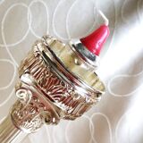 Set of 2 silver metal candle holders, silver metal candle holders