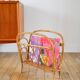 Bamboo/rattan magazine rack, 1960s