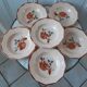 Set of 6 hollow plates Digoin Sarreguemines 30s