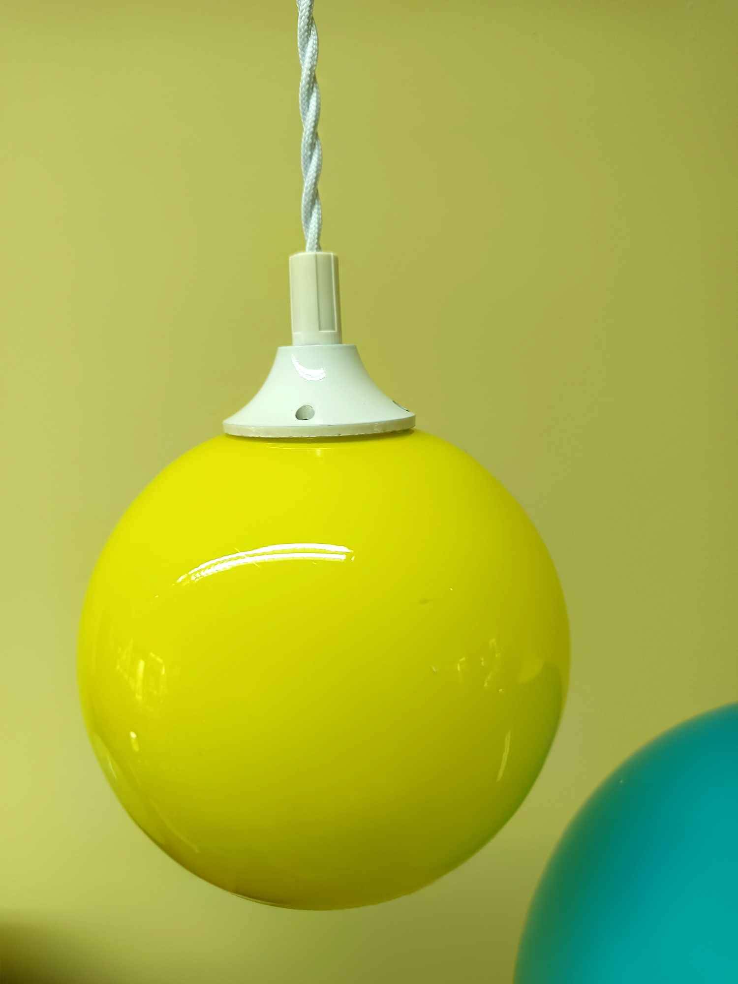 Pair of vintage ball pendant lights circa 1970