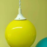 Pair of vintage ball pendant lights circa 1970