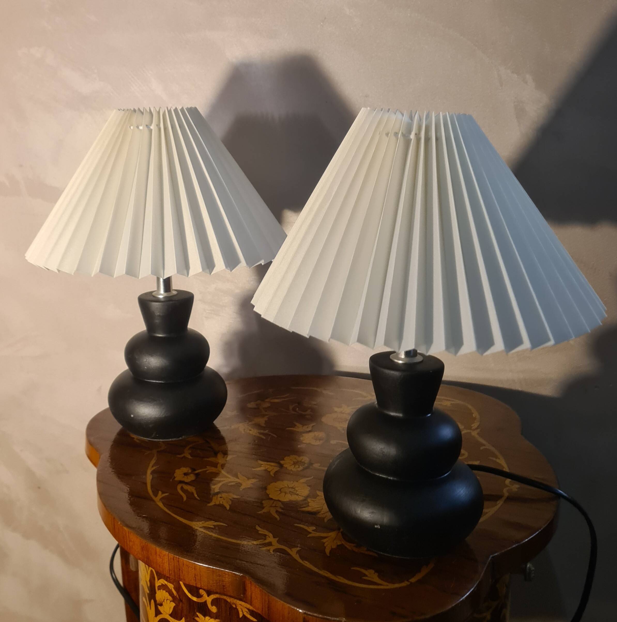 pair of ceramic bedside lamps Scandinavian design lampshade 33x25 electric chan