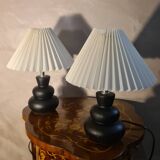 pair of ceramic bedside lamps Scandinavian design lampshade 33x25 electric chan