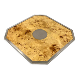 Tommaso Barbi, Hollywood regency burl wood tray, Italy 1970s