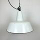 Industrial white enamel factory pendant lamp from zaos, 1960s