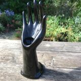 Hand baguier and soliflore in black porcelain