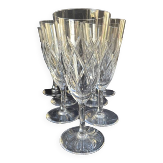 8 champagne flutes - cut crystal – cristalleries royales de champagne