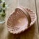 Vintage pink woven ceramic basket