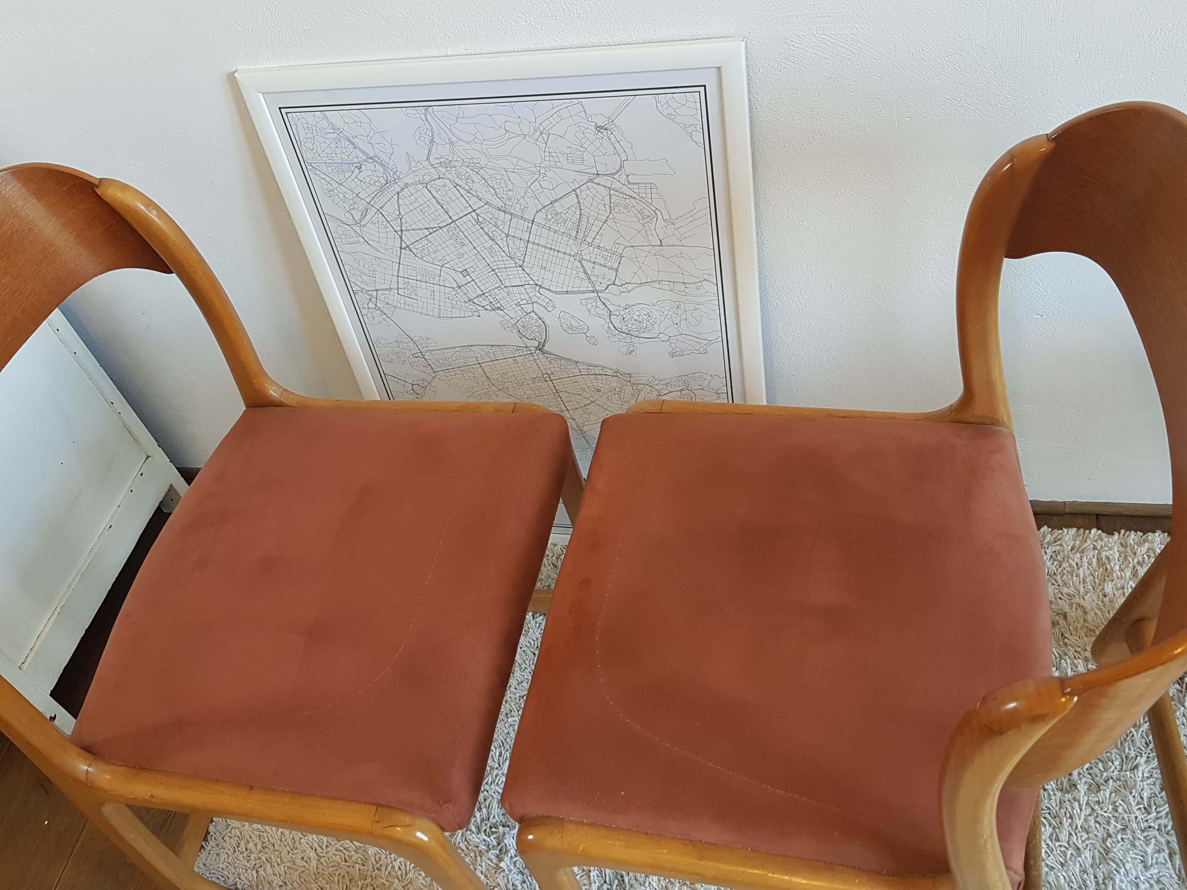 Suite de 4 chaises traineaux Baumann, 1960
