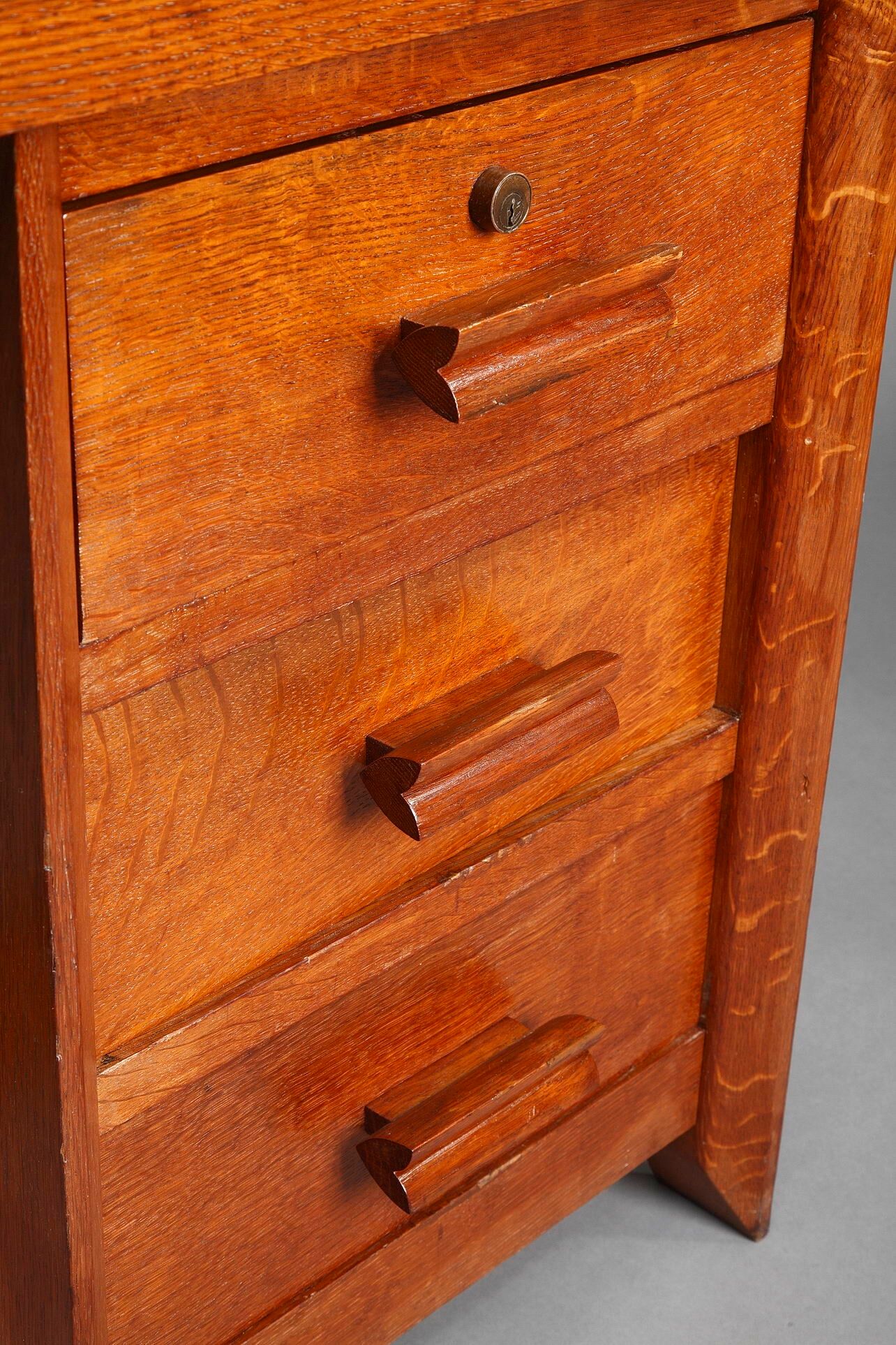 50s oak office by Pierre Bloch and Charles Dudouyt