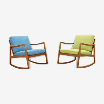 Paire de rocking chair par Ole Wanscher pour France & Søn, 1950s