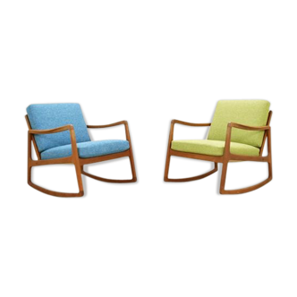 Paire de rocking chair par Ole Wanscher pour France & Søn, 1950s