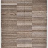 6x10 Brown and Beige Living Room Kilim Rug, 199x306Cm