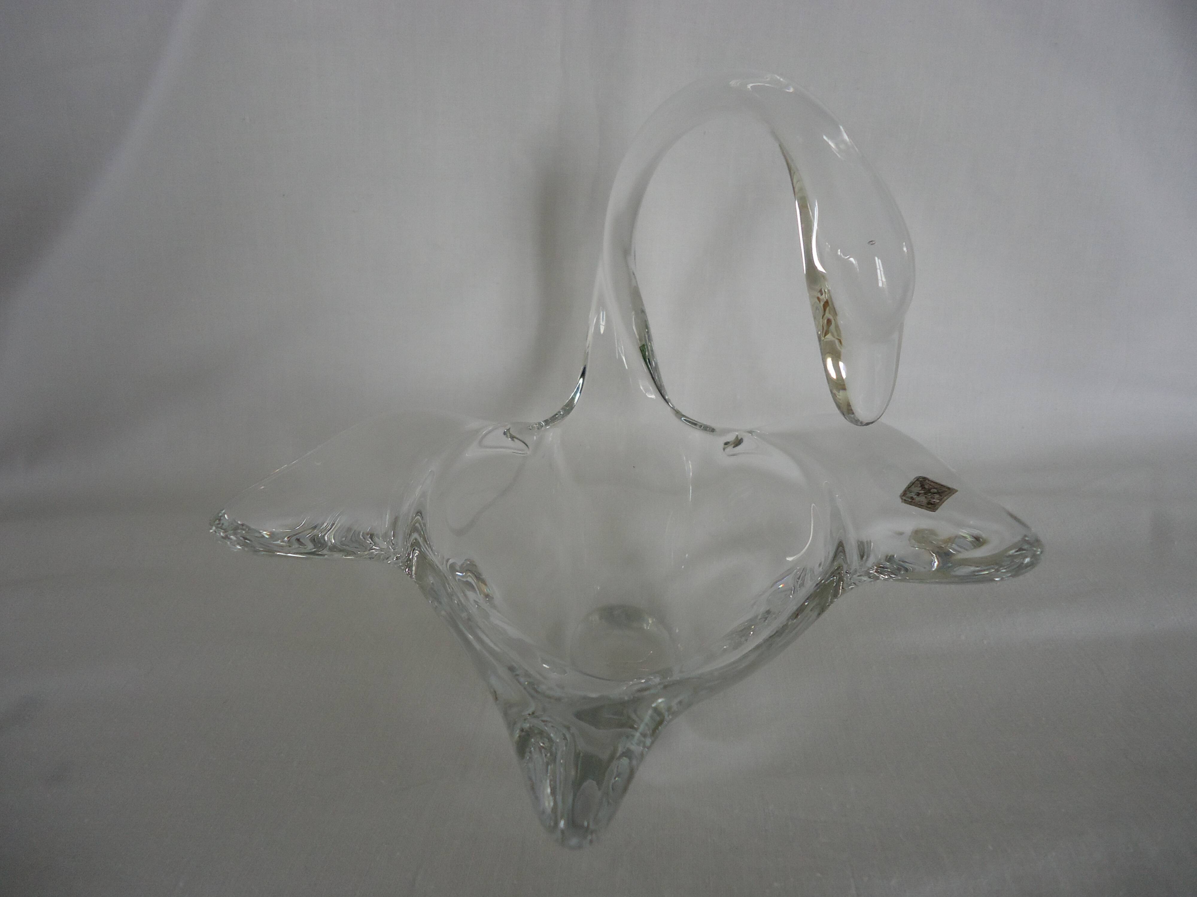 Coupe Vide-poche cristal de Vannes Le Châtel en forme de Cygne