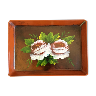 Pink painted décor tray