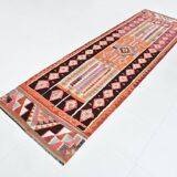 Pink Vintage Kilim Runner Rug, 95x325Cm