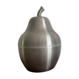 PEAR IN ALUMINUM BRUSH ICE BUCKET MADE IN ITALY AROUND 1970