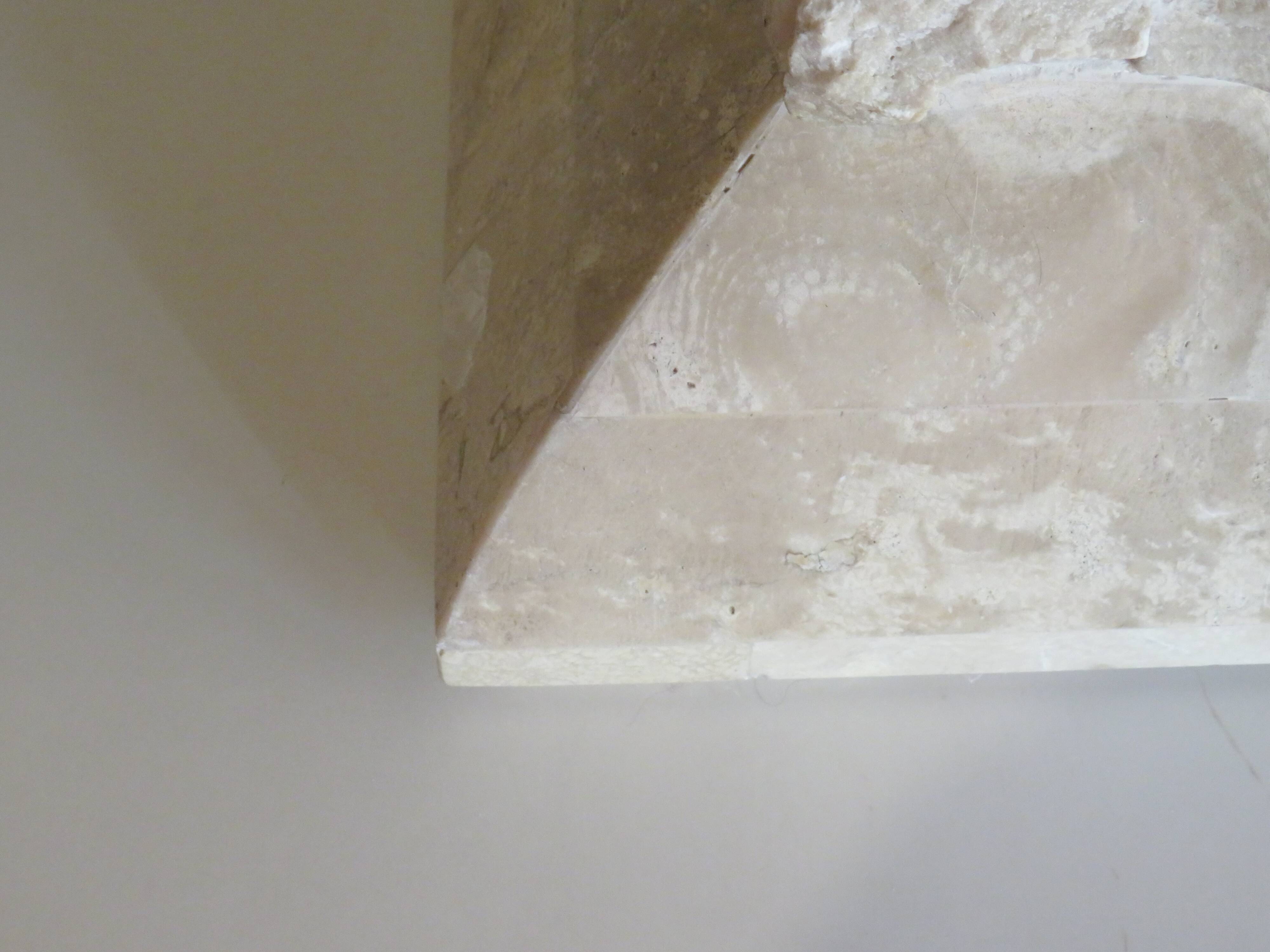 Column, Hollywood Regency style travertine pedestal, 1970s