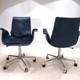 Set of 2 Kill International 6727 leather office chairs by Fabricius & Kastholm