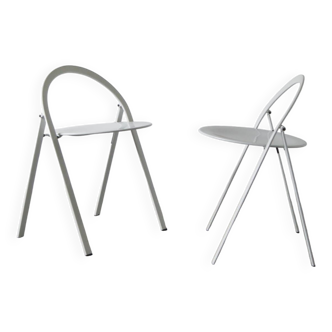 Mid-Century Italian Folding Chairs by Giorgio Cattelan for Cidue, Italy, 1970s, Set of 2