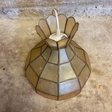 Suspension ancienne art Deco nacre & laiton 70’s