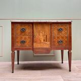 Commode In Marquetry With Central Projection In Transition Style 19th Century