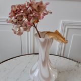 Vase in opaline dentelé and marbled 30s