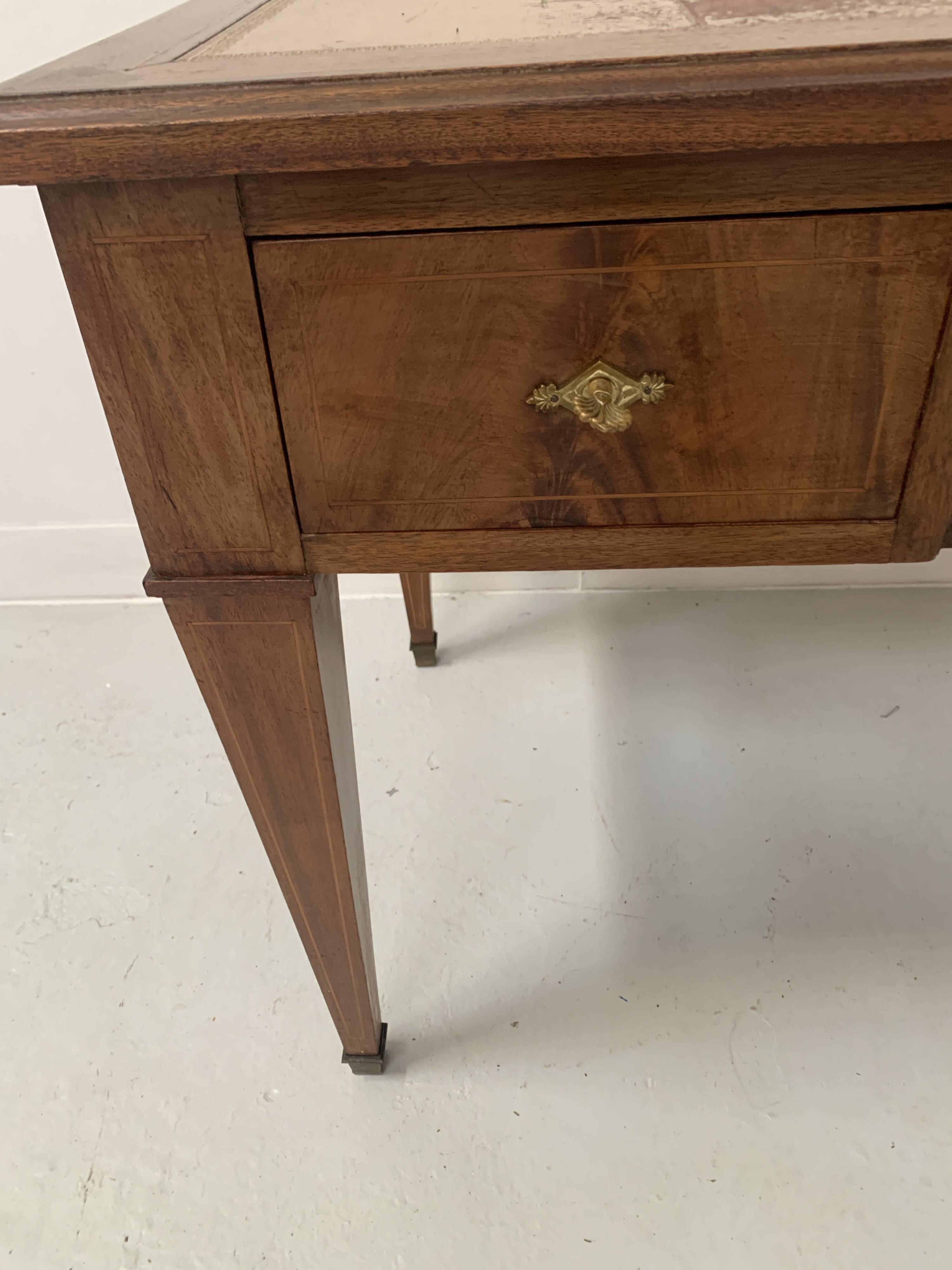 Directoire style desk in mahogany and veneer, 20th century