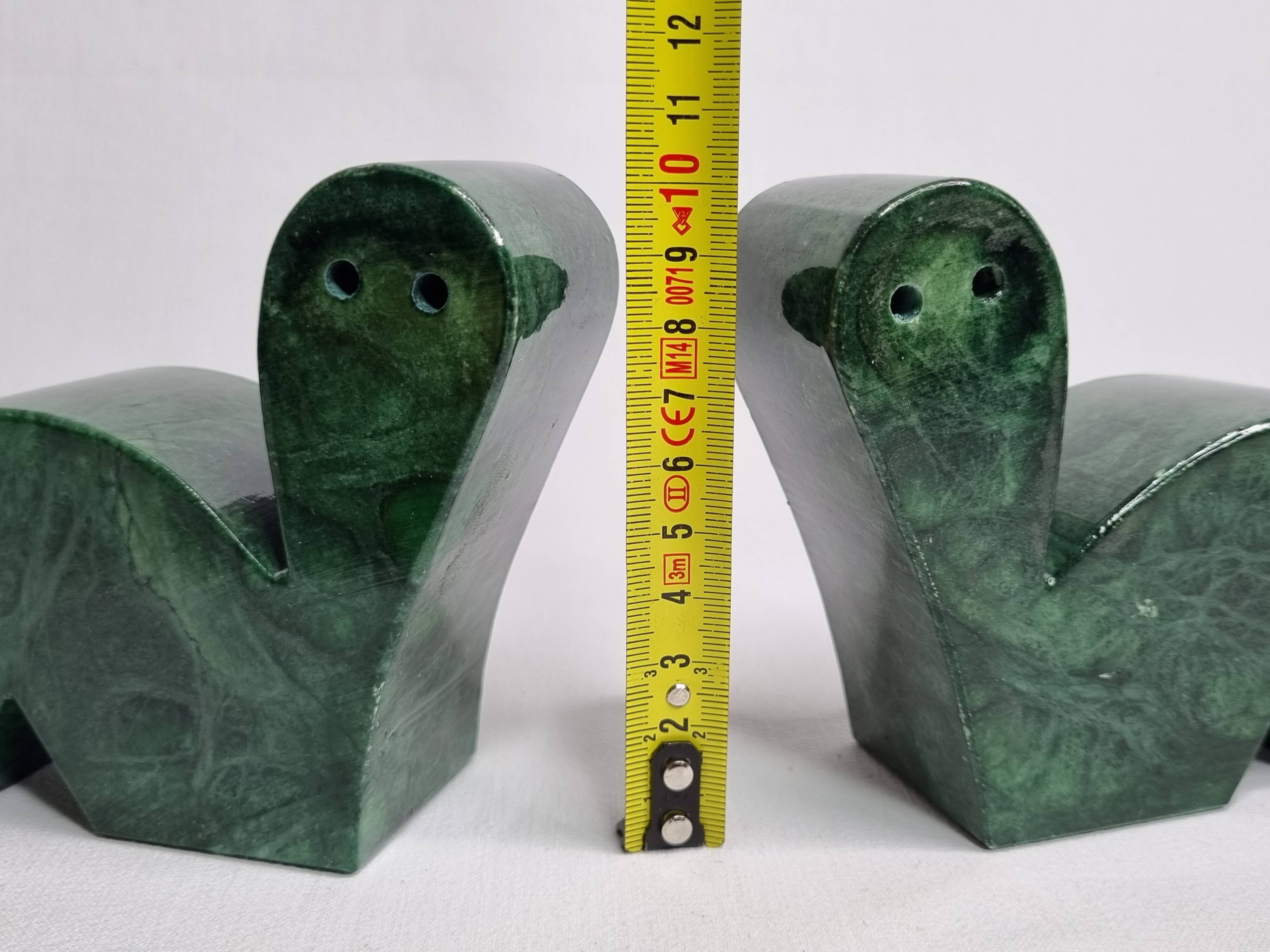 Pair of alabaster bookends, Italian design, vintage 16 cm
