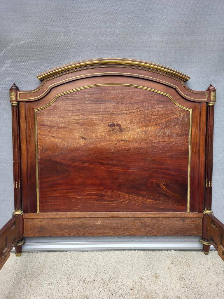 Napoleon bed in mahogany and gilded brass, Empire style