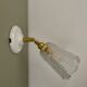 Vintage art deco tulip wall lamp in frosted glass