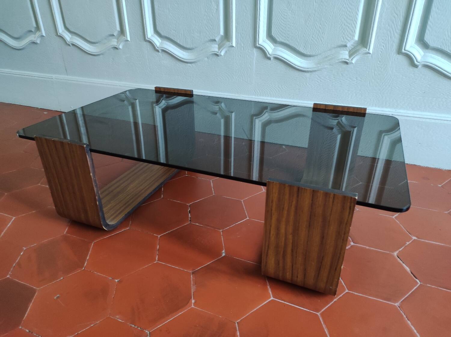 Roche Bobois 70 rosewood coffee table