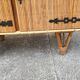 ENFILADE 3 DOORS VINTAGE 1960 IN RATTAN AND WROUGHT IRON