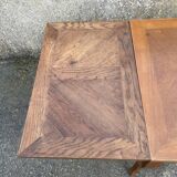 Small extendable table, regency style, solid wood, marquetry, vintage