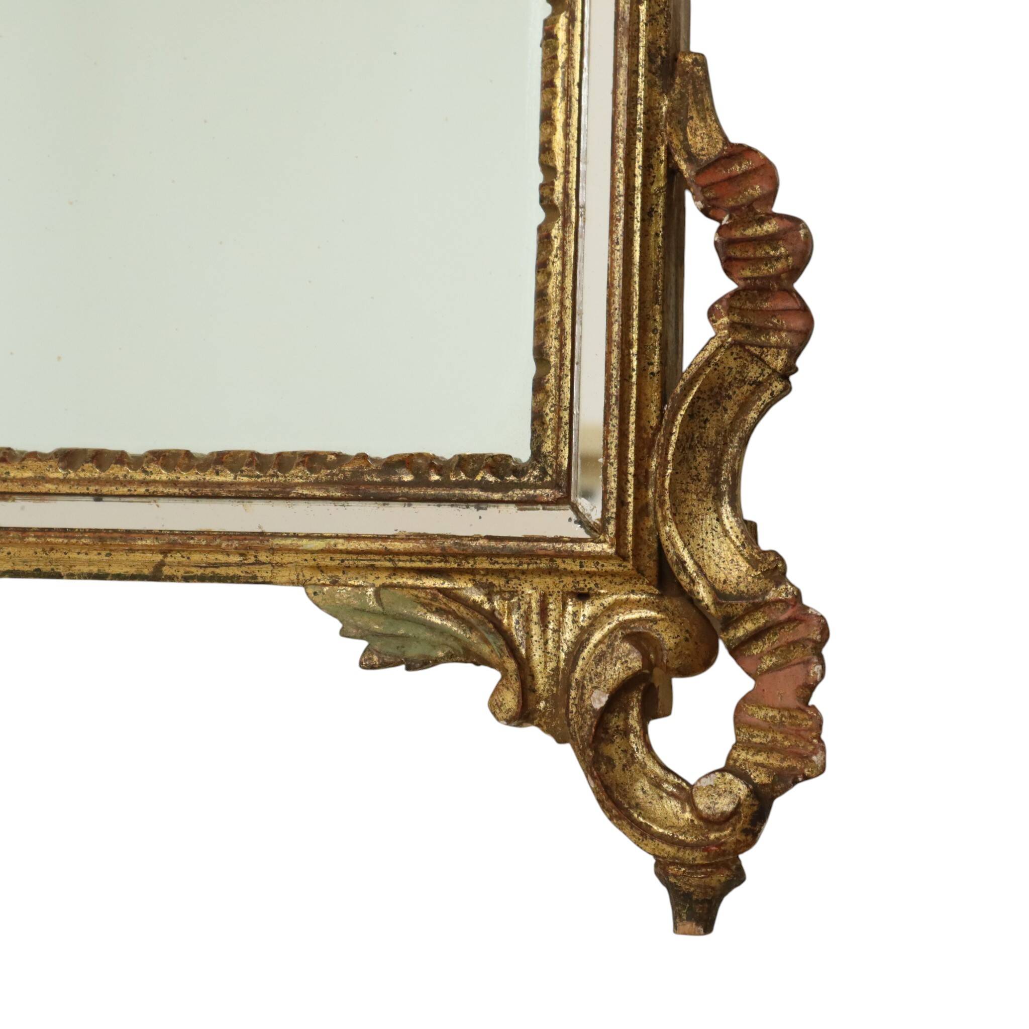 Classic Italian Gilt Crested Mirror by La Barge, 100 cm
