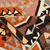 6x10 Kilim Grey & Brown Bohemian Area Kilim Rug, 171x306 Cm