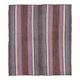 Vintage Turkish Hand-Knotted Wool Cotton Purple Kilim Area Rug 140x160